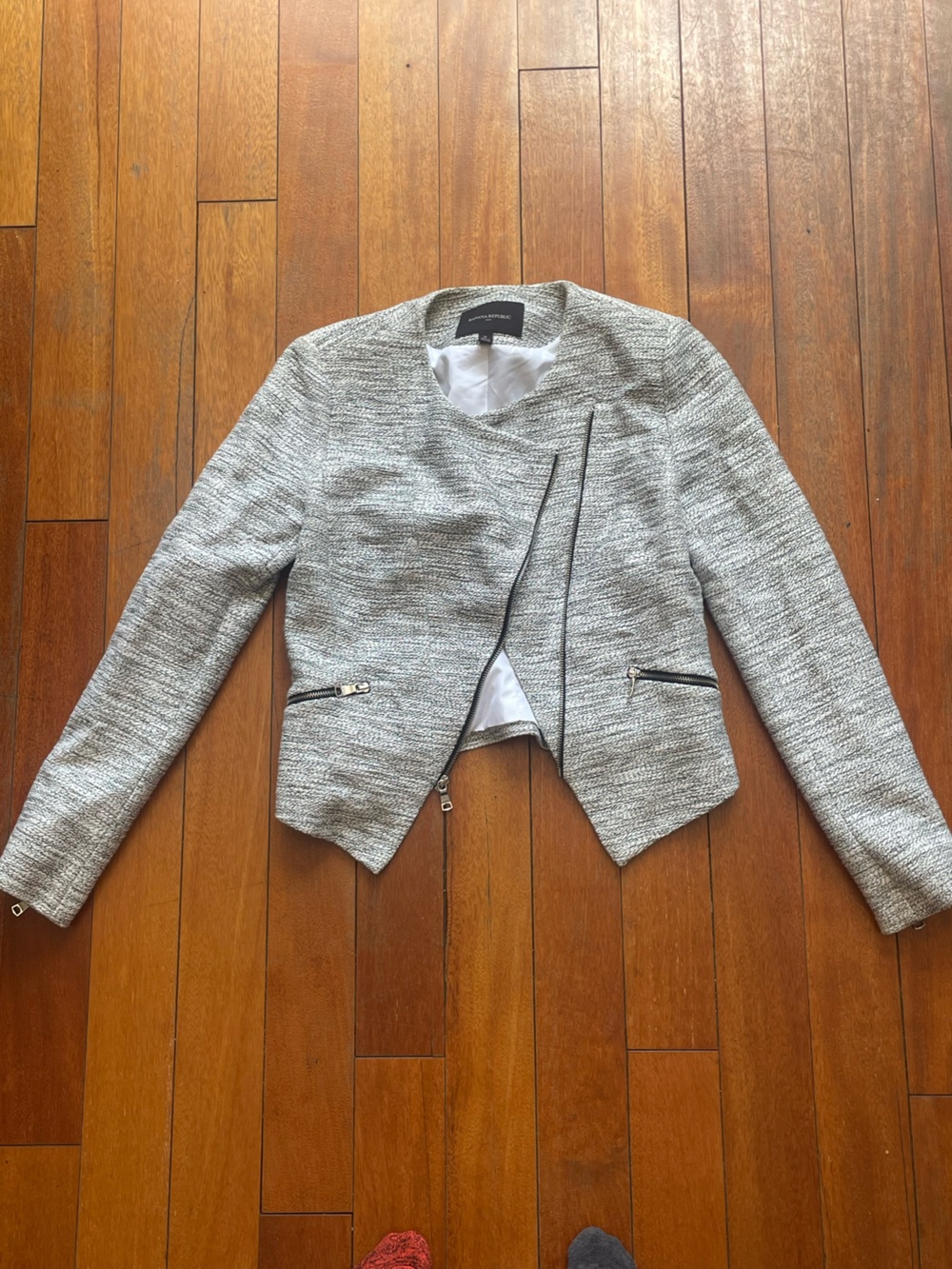Banana Republic Black and White Knit Blazer